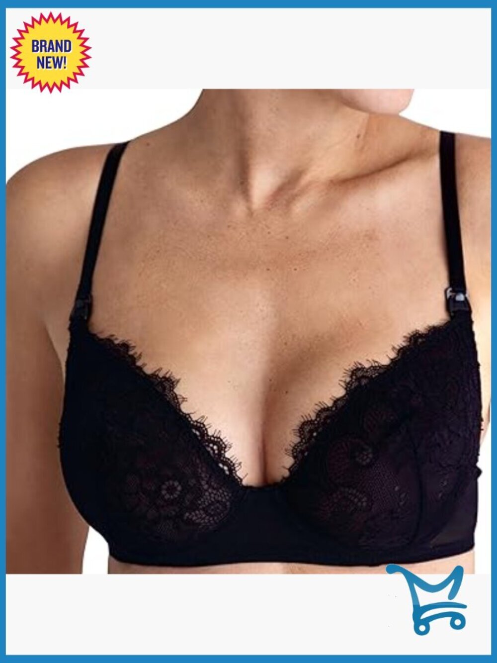 Nursing Bra with Soft Stretch Lace and Gentle Underwire